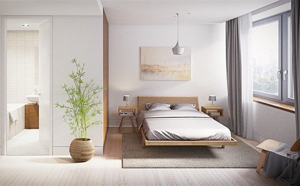 Với các căn phòng ngủ, “tối giản hóa” vật dụng, thiết bị là điều vô cùng cần thiết bởi sau một ngày dài mệt mỏi, bạn rất cần có một không gian yên tĩnh, thoải mái và tránh để tâm trí xao động bởi nhiều đồ dùng không cần thiết. Một căn phòng ngủ gam màu nhẹ sẽ giúp bạn dễ đi sâu vào giấc ngủ hơn.