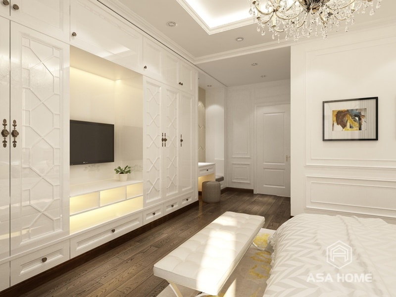 Tủ tivi kết hợp với tủ đựng quần áo - tiết kiệm không gian