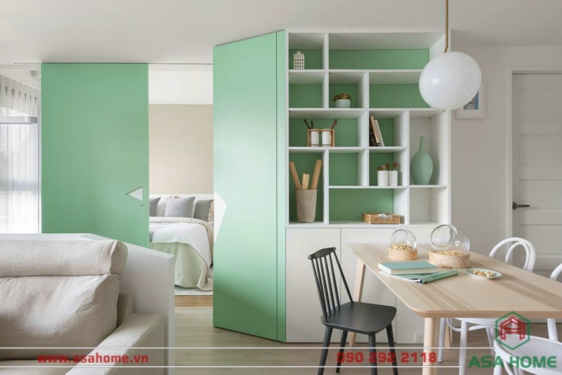 Xanh lá kết hợp trắng là 2 tông màu chủ yếu